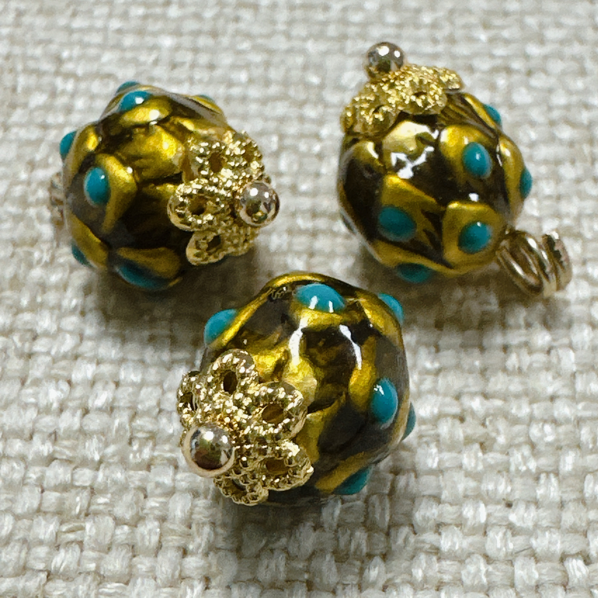 10mm新中式国风金属滴油珐琅彩扣子旗袍汉服古装香云纱宋锦辅料扣