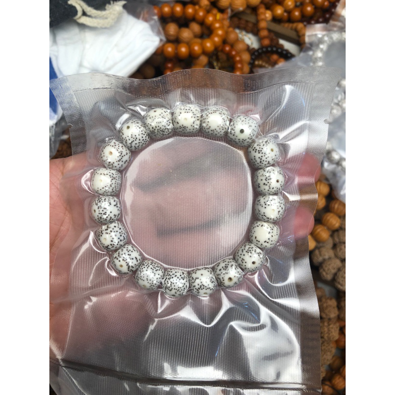 星月菩提顺白单圈12mm原海南星月菩提籽手串
