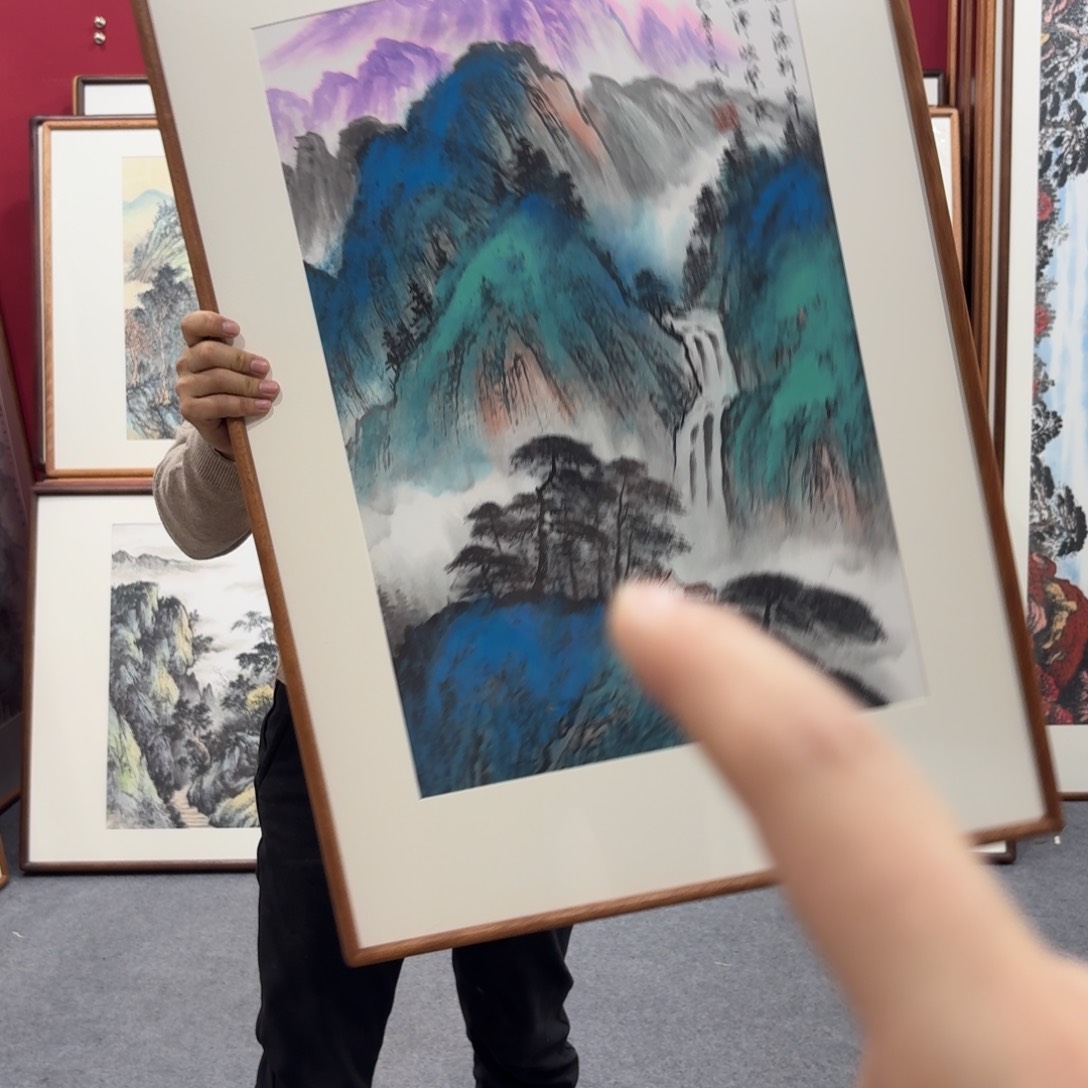 国画带框绘画90/60尺寸