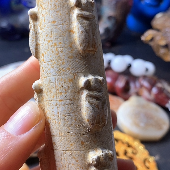 吊坠白玉菩提点*斋吊坠