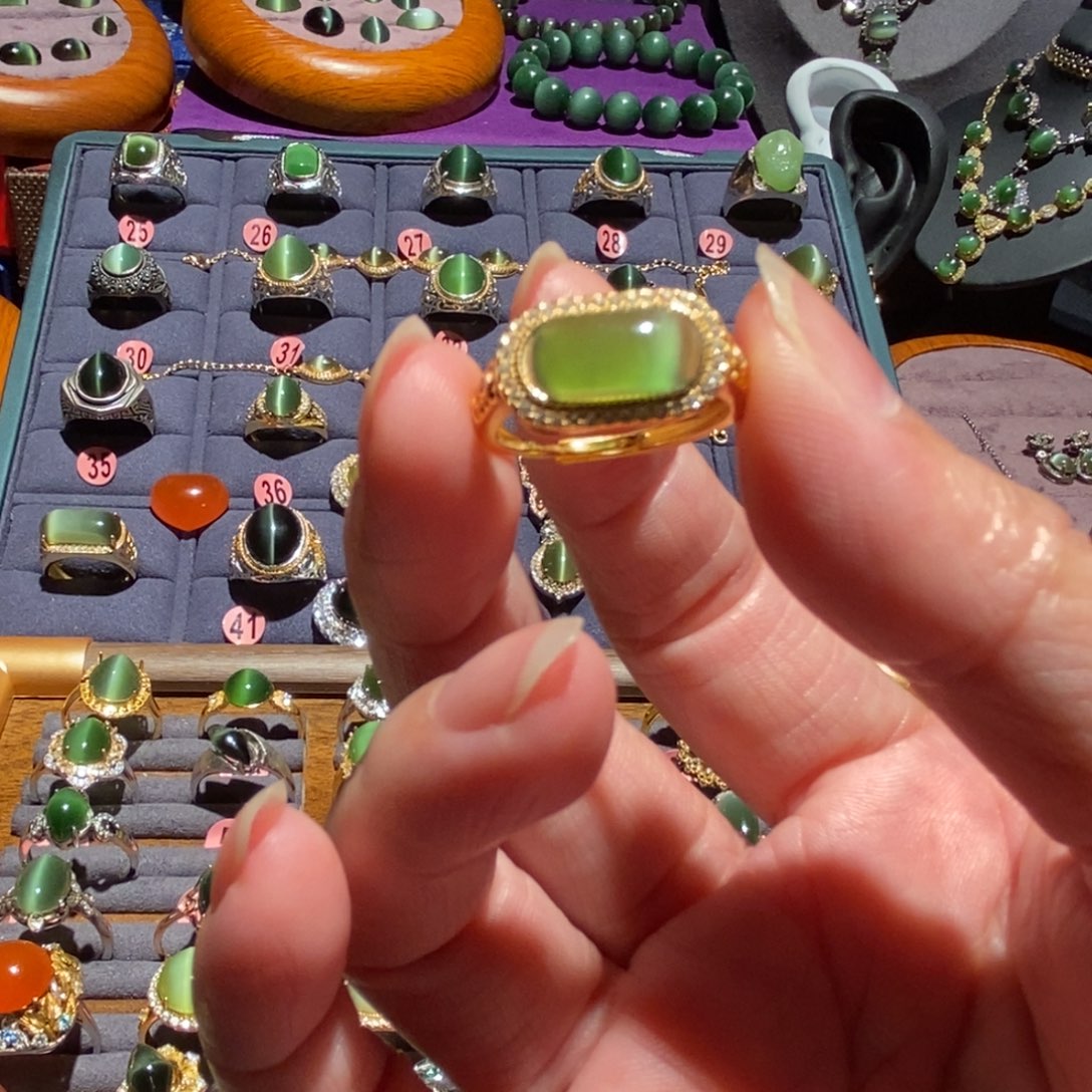 知***清和田玉银S925镶嵌戒指