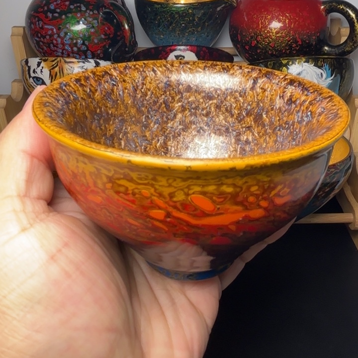 茶盏锦绣飞鸟秋水共长天一色