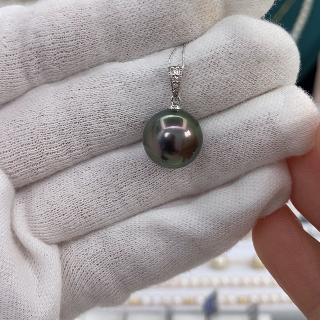 海水珍珠颈饰18K金镶嵌12-13mm