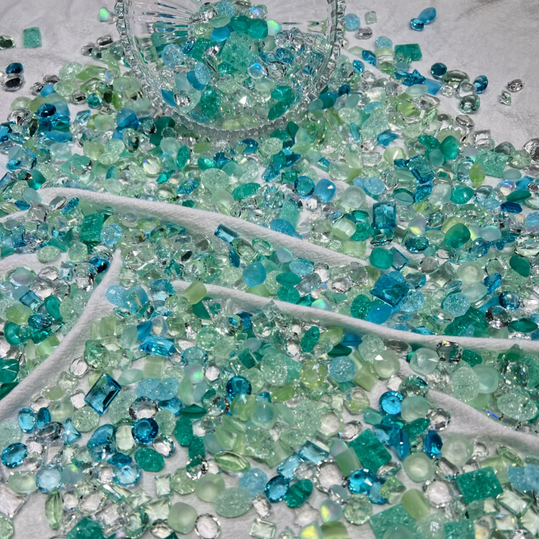 【 果冻海 】拍一宠一 超闪 水晶料混梧州料人造玻璃水晶 美甲钻 