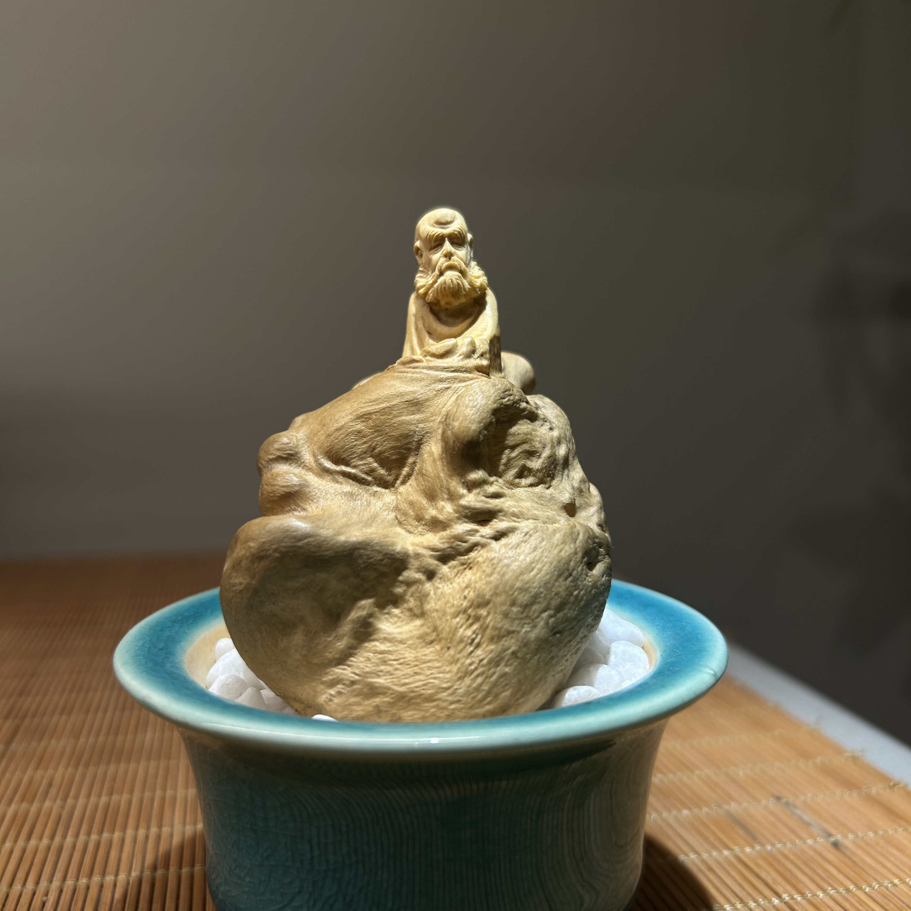 小达摩手把件随形降龙木