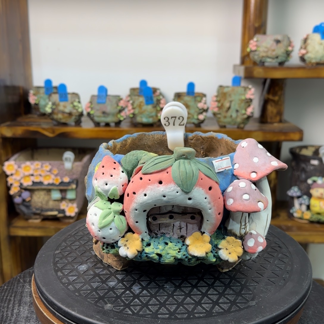 本默花器麦饭石手捏花盆