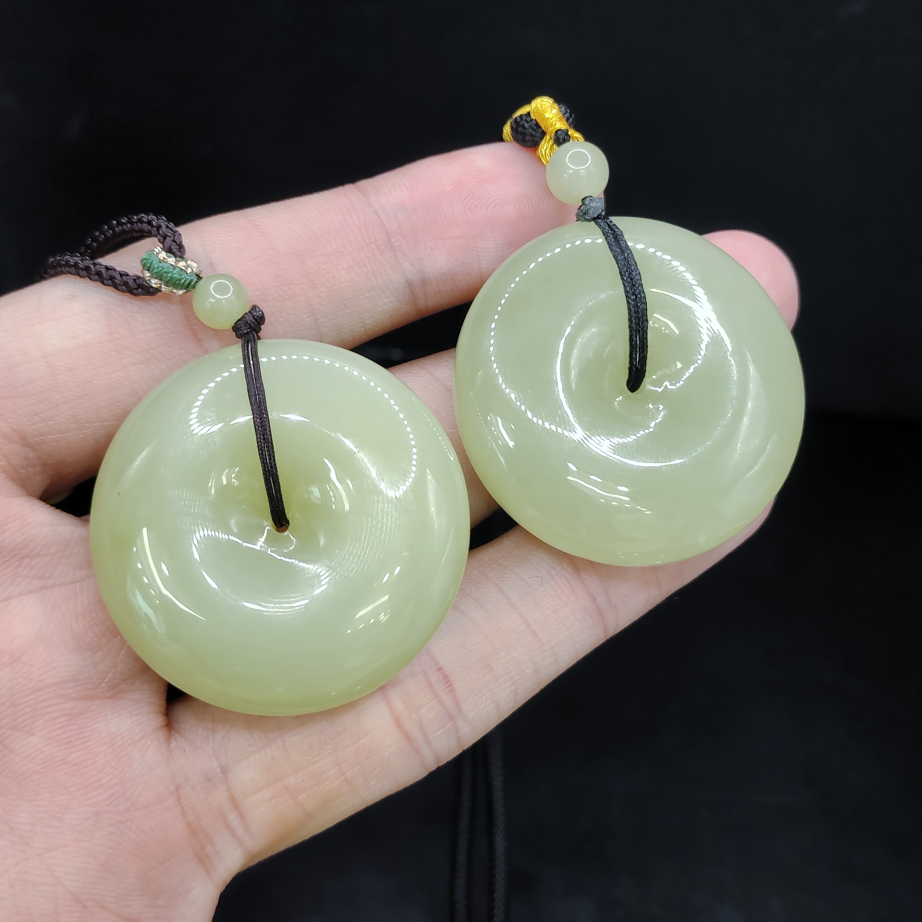 【李想精选】和田玉平安扣吊坠赠绳J1【多样性发其一】约33-10mm