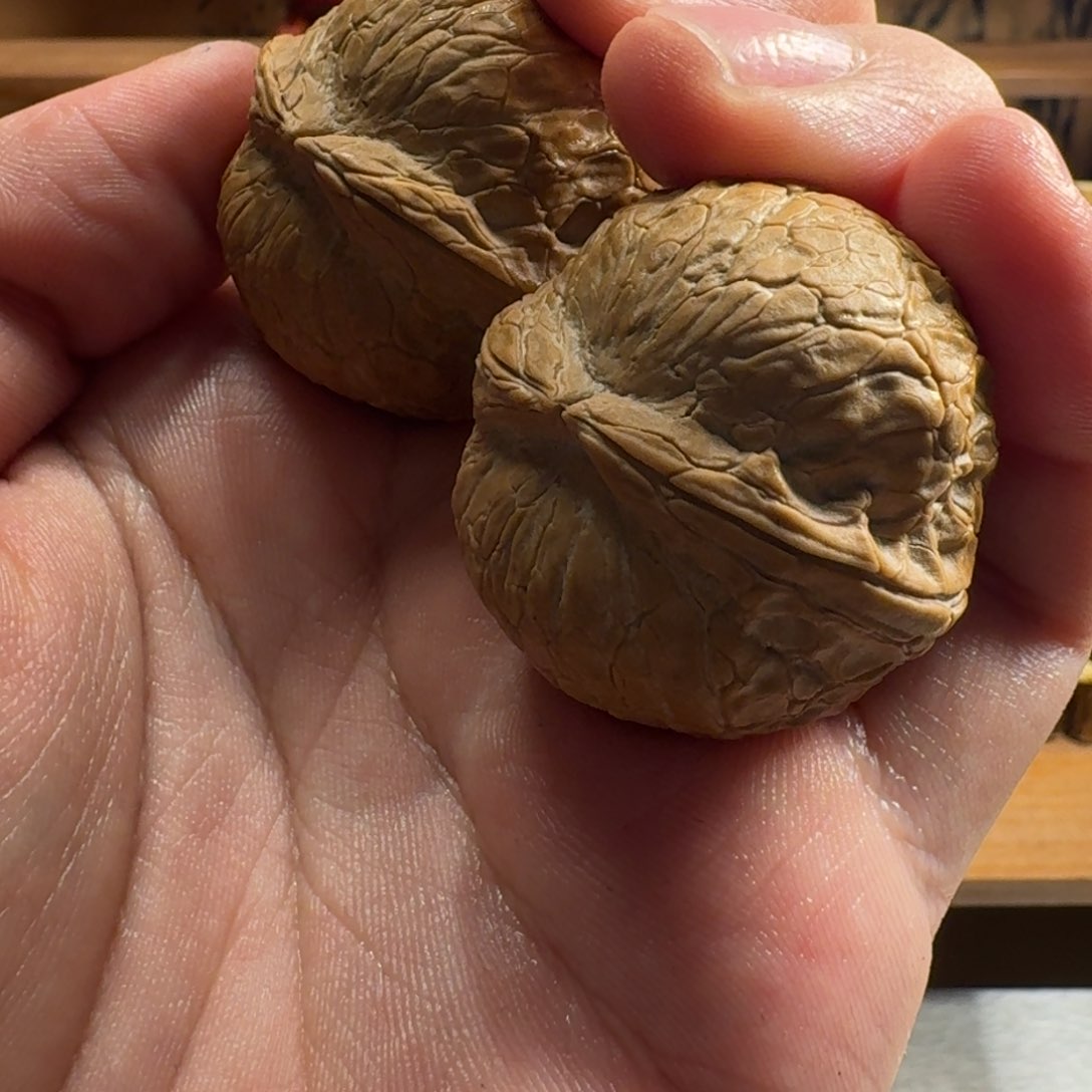 @***学铁核桃把件蛇皮球