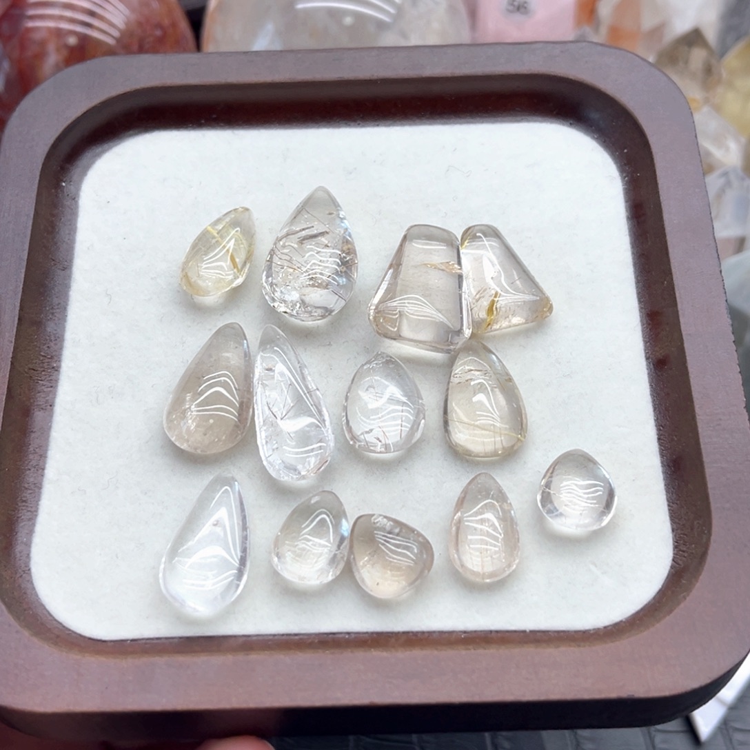 未镶嵌水晶珠宝半成品40 发晶水滴大礼包