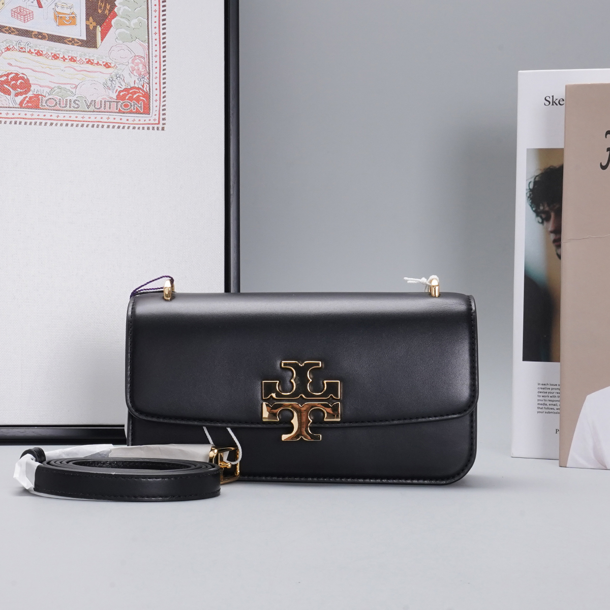 未使用 TORY BURCH/汤丽柏琦 横版金砖斜挎包【静文】BGK401510029