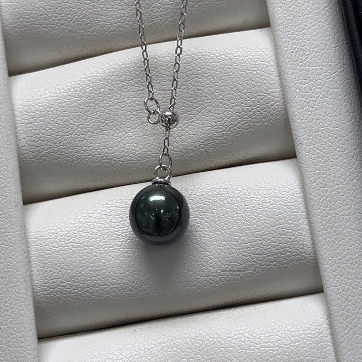 颈饰银S925镶嵌海水珍珠大溪地 8-9mm 10号