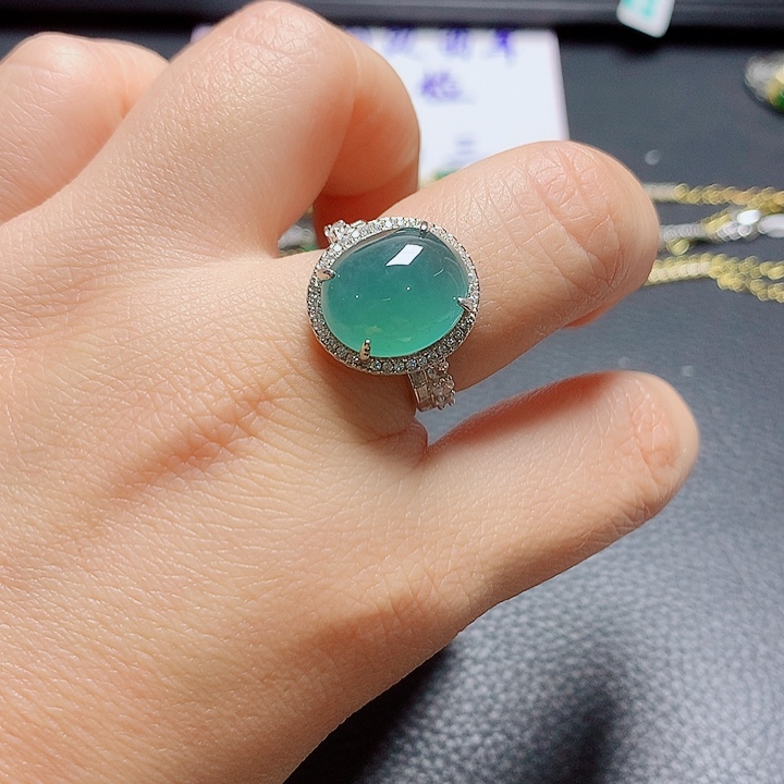 银S925镶嵌戒指翡翠