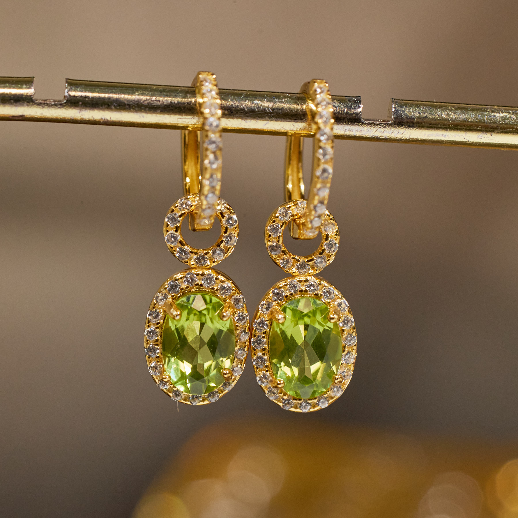 【玉峰珠宝丨安娜严选】橄榄石耳饰S925银【W9504】多样性发一