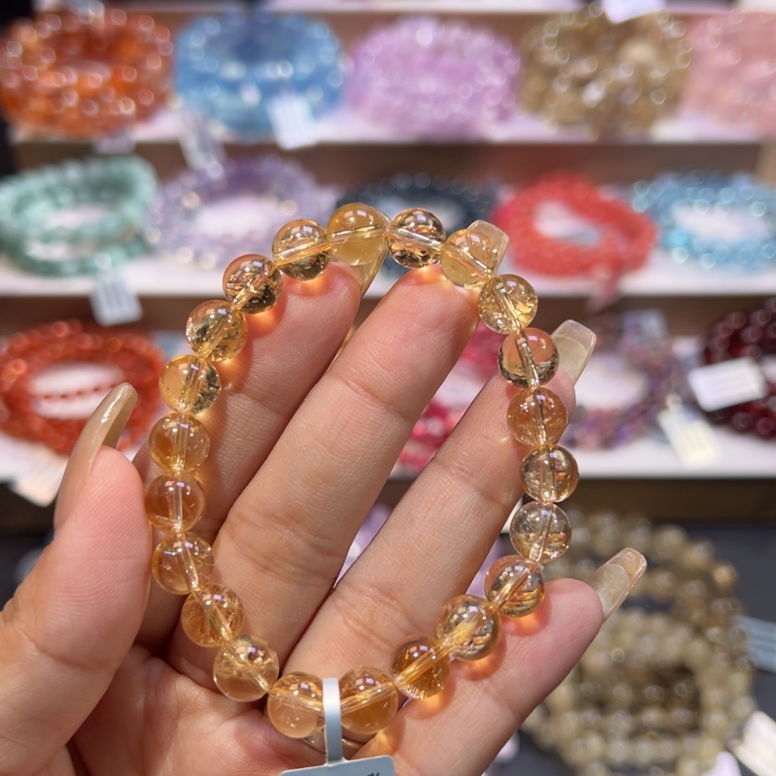 水晶手串未镶嵌宠粉黄阿塞8.6mm