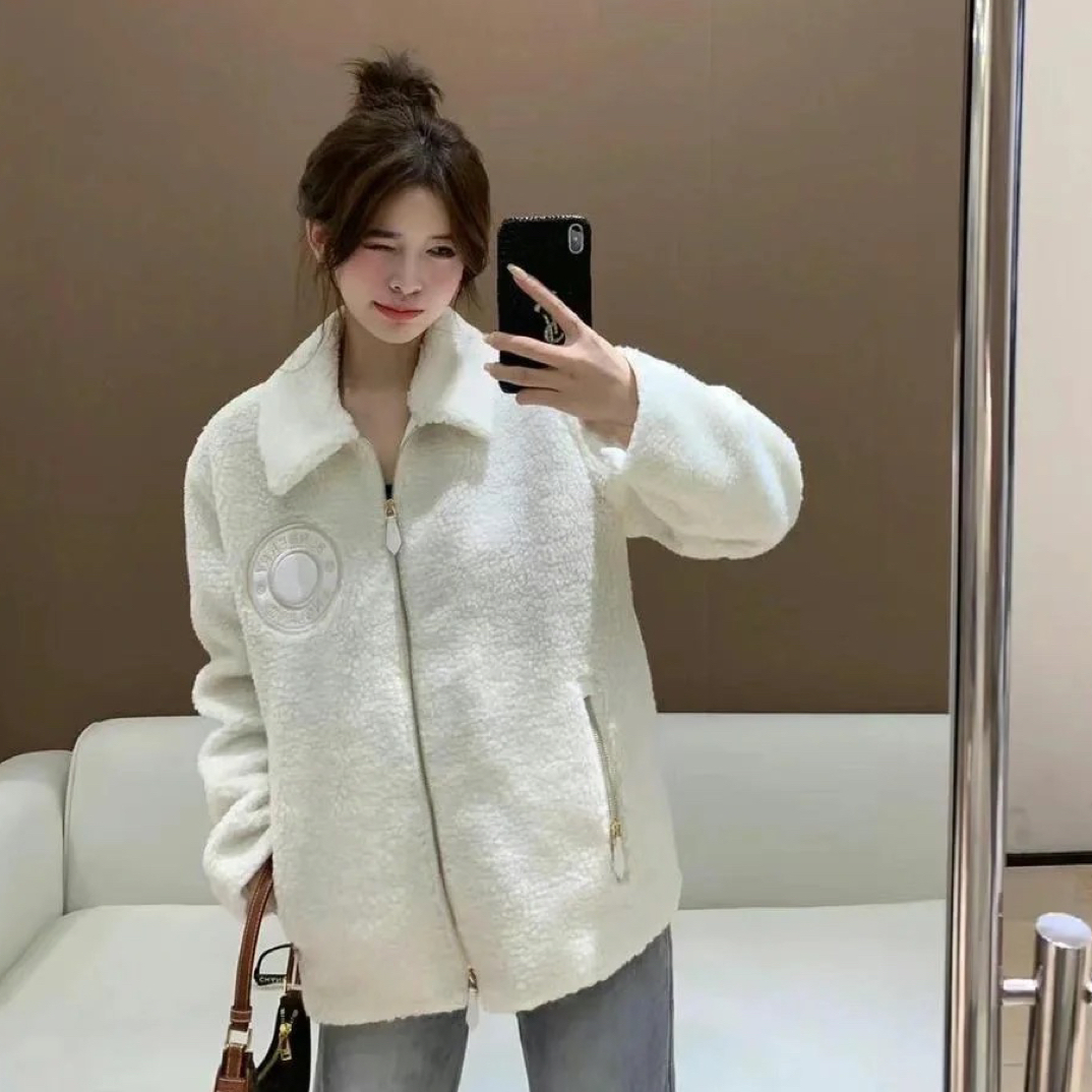 99新 BURBERRY/博柏利 奶白色 泰迪 奶呼呼 外套 uk2