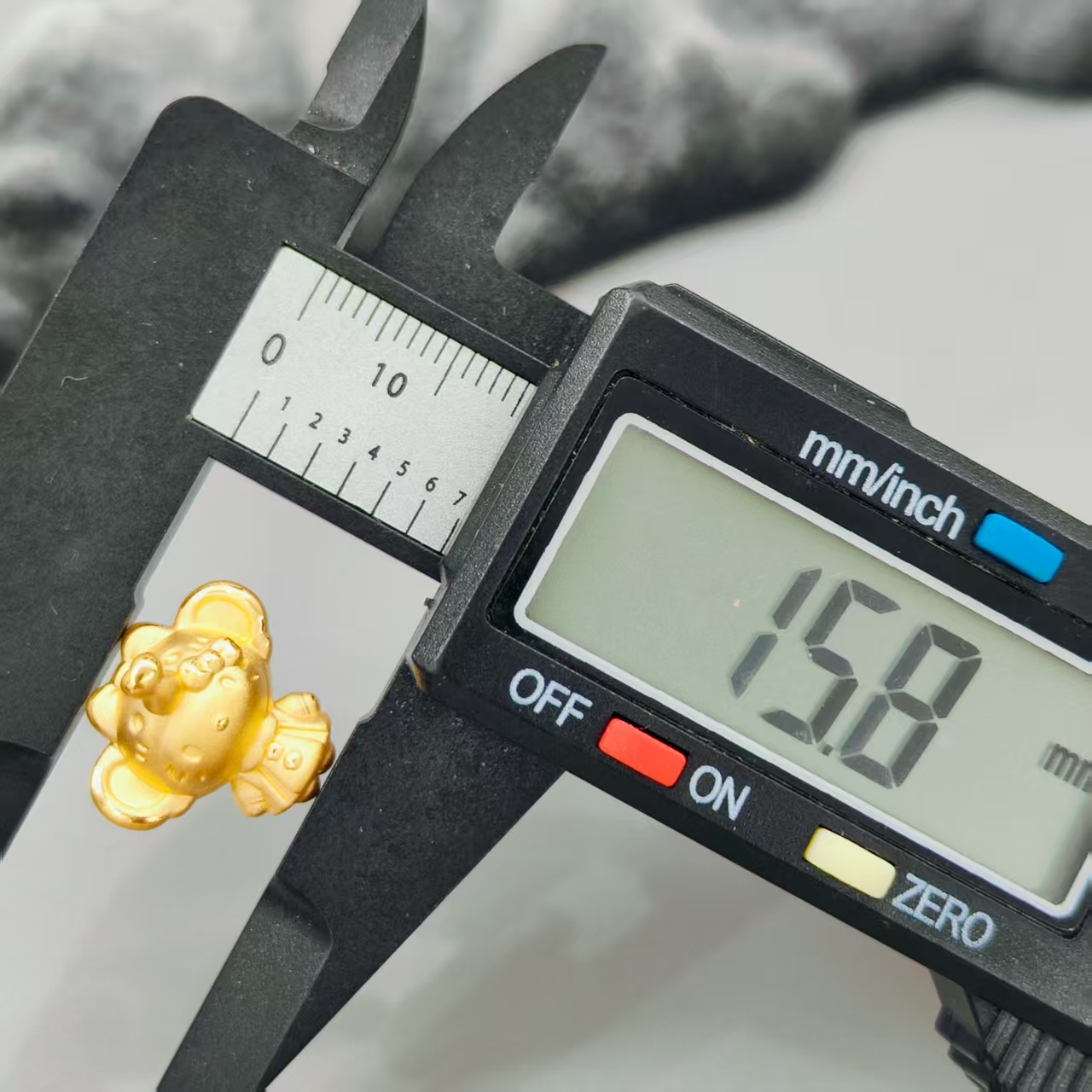 珺铺黄金】足金999小象Kitty素金款转运珠3D硬金饰品