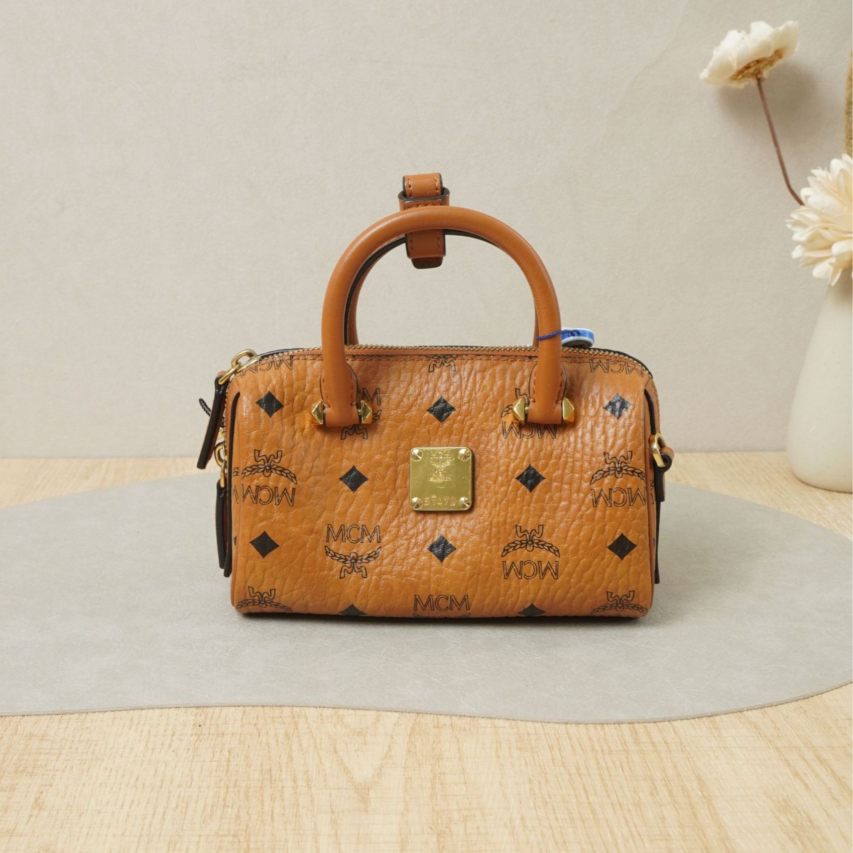 95新 MCM MCM波士顿干邑色/DS043625