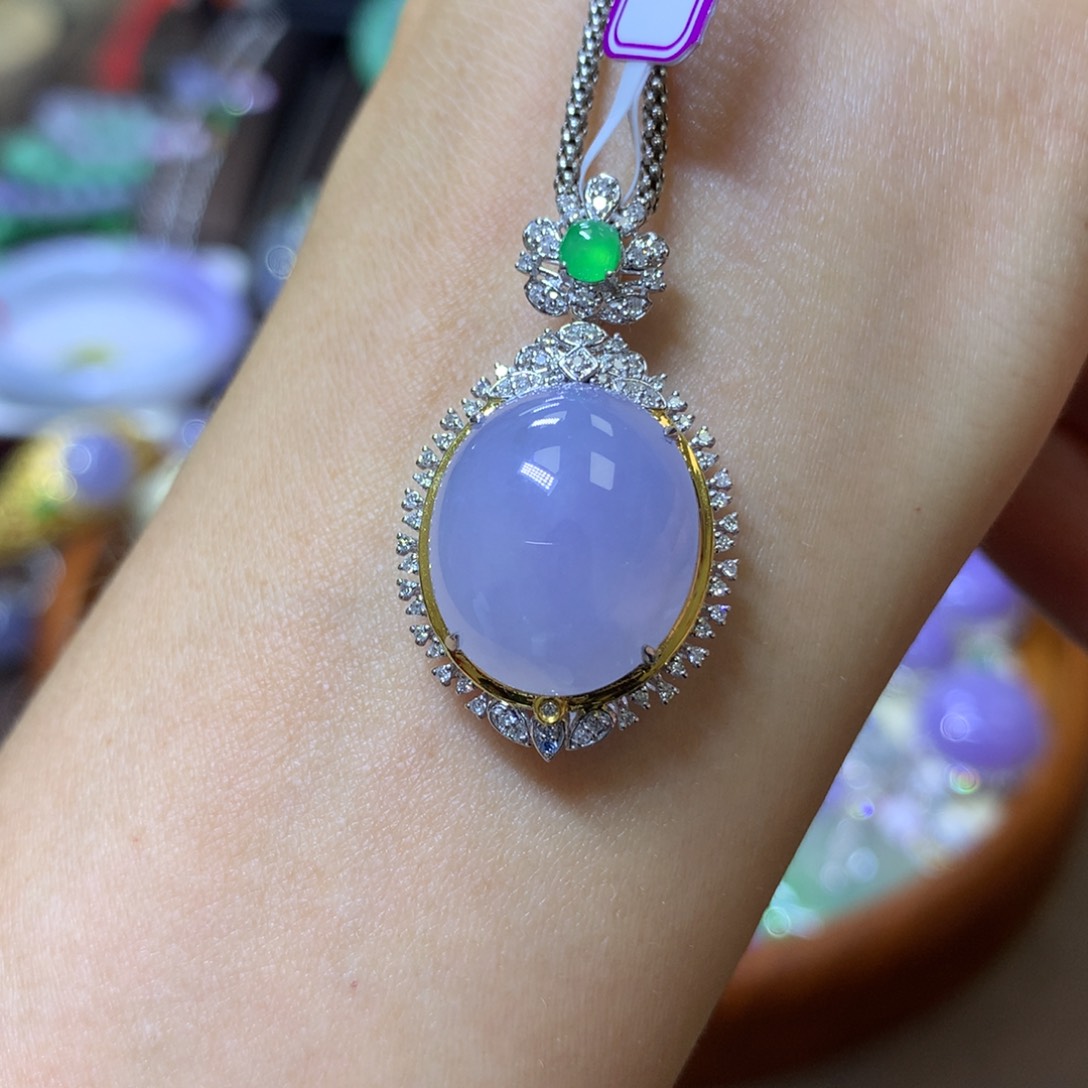 【闪购商品】翡翠颈饰18K金镶嵌翡翠