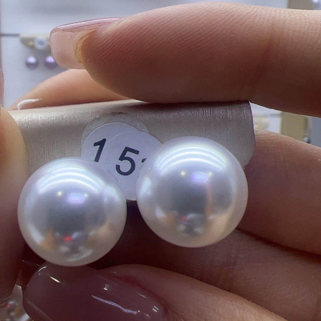 淡水珍珠耳饰18K金镶嵌