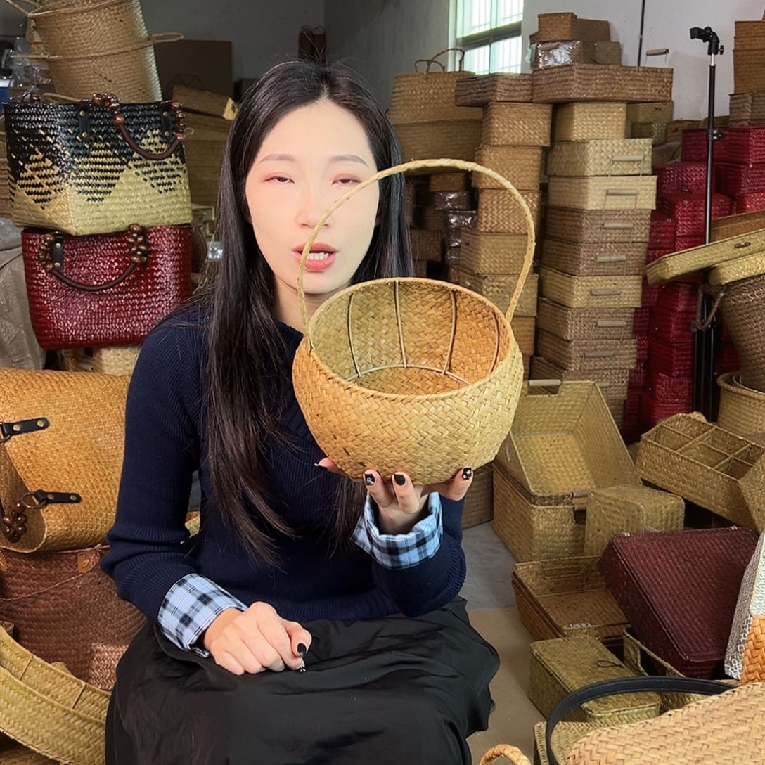 草编草编包/草编收纳盒带瑕疵