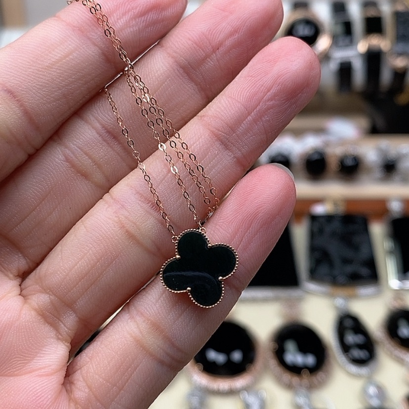 【闪购商品】翡翠套链18K金镶嵌墨翠