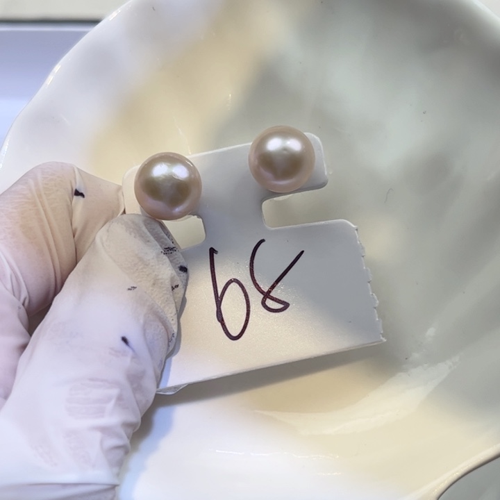 淡水珍珠耳饰银S925镶嵌