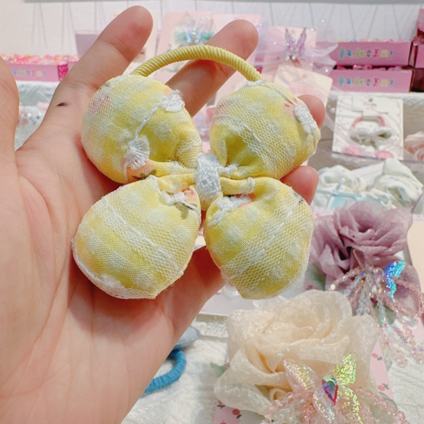 c1237-a黄色大花朵发圈（单个）【满15包邮发货】