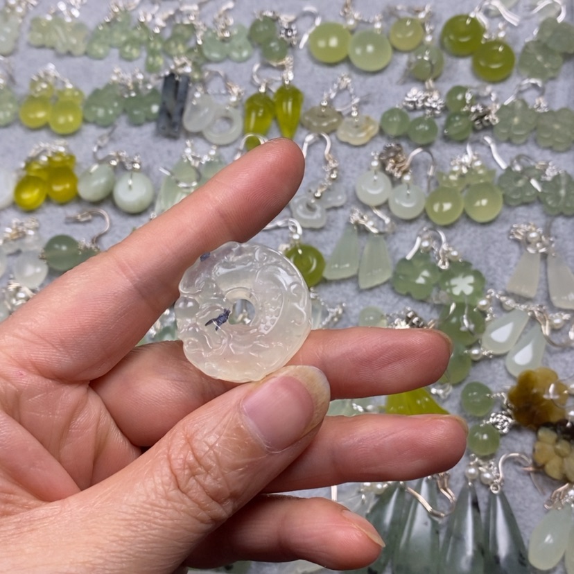 【闪购商品】蛇纹石玉未镶嵌挂件耳饰耳环项链