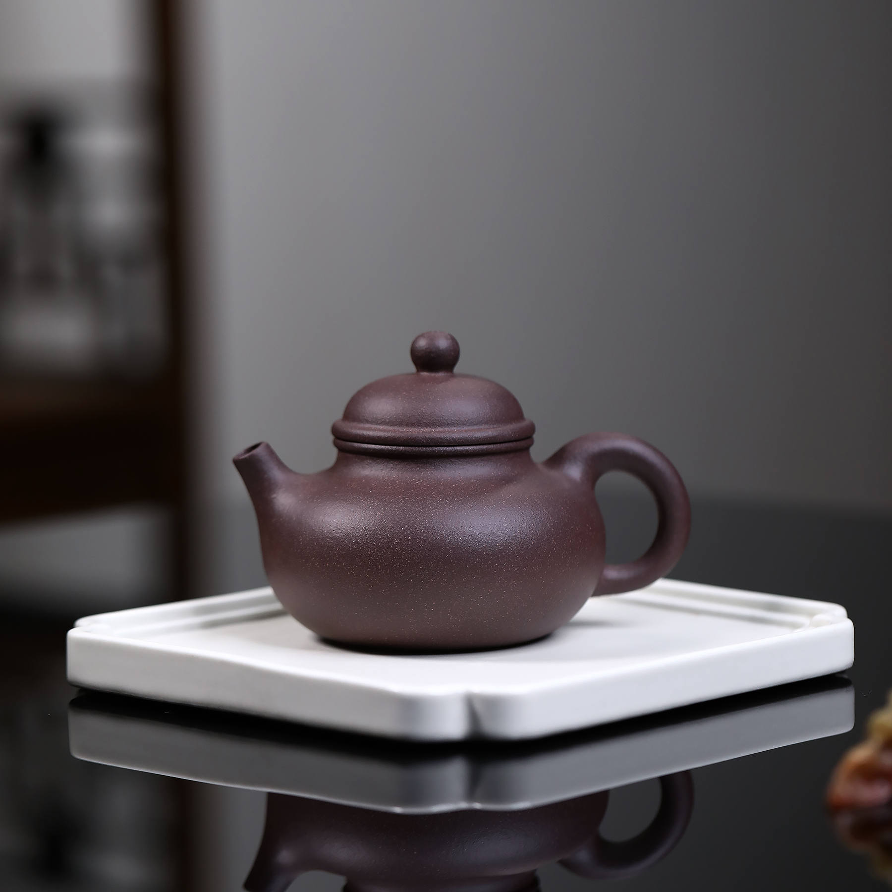 雪涓宜兴原矿紫砂皮青紫容天壶泡茶200cc左右