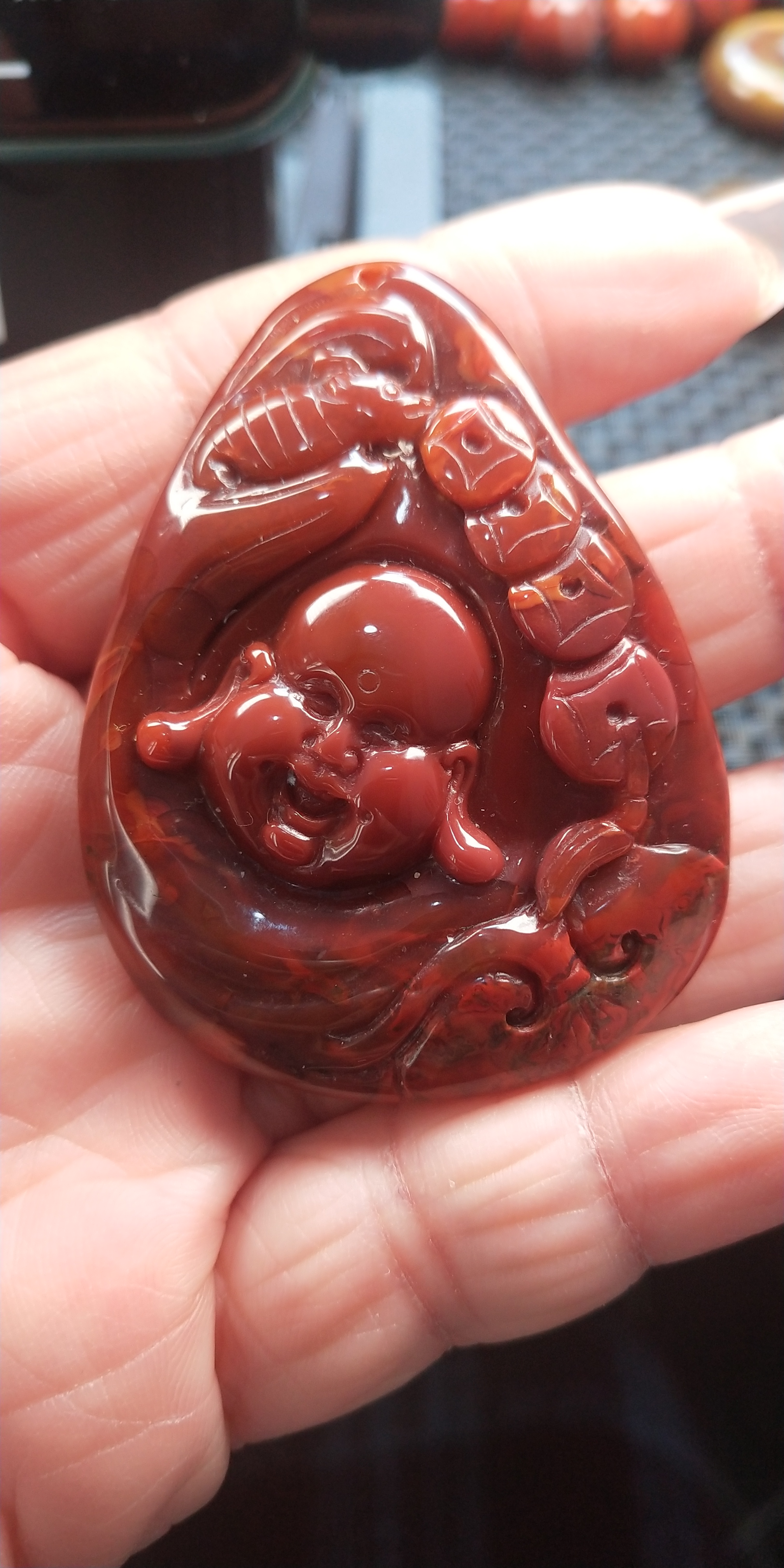 精品战国红玛瑙吊坠