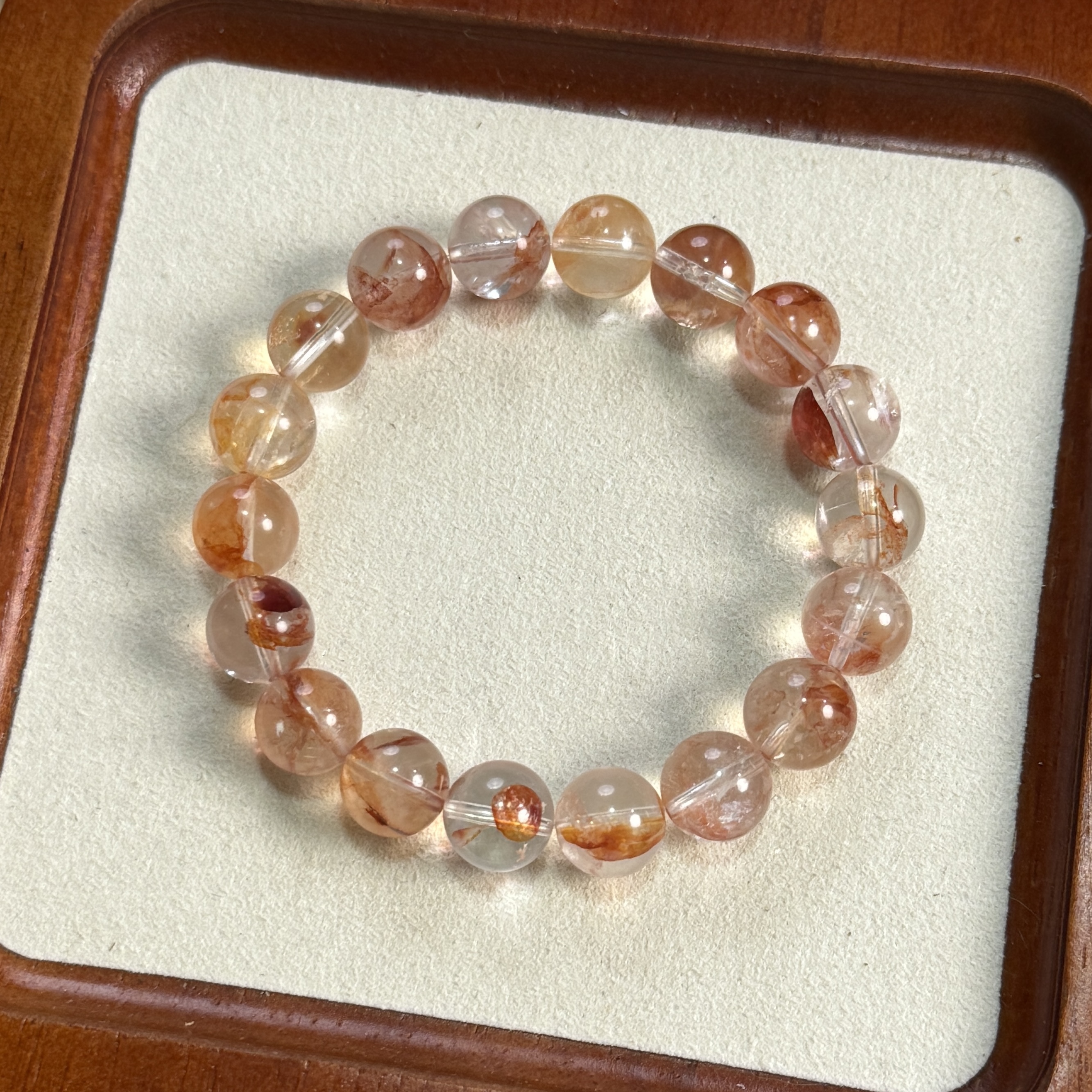 天然水晶手串 胶花水晶 一物一图