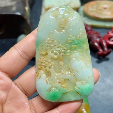 吊坠白玉菩提把件