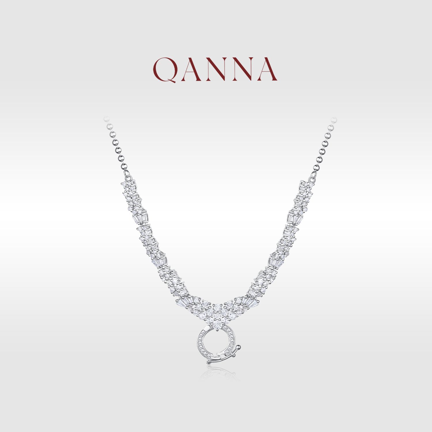 QANNA【1.2克拉 花藤】18K金时尚小众万能链百搭钻石项链AF