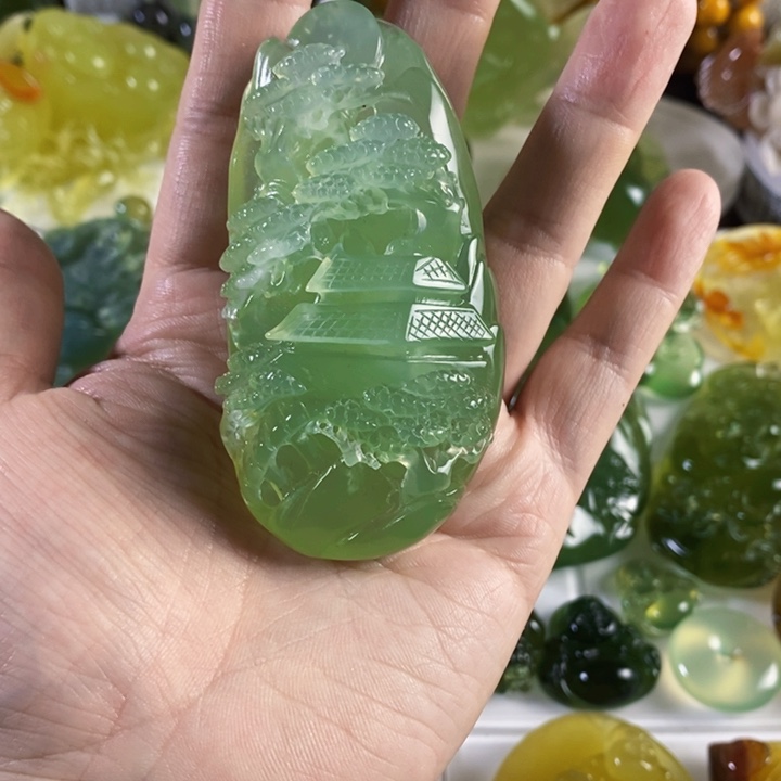 未镶嵌岫玉手把件