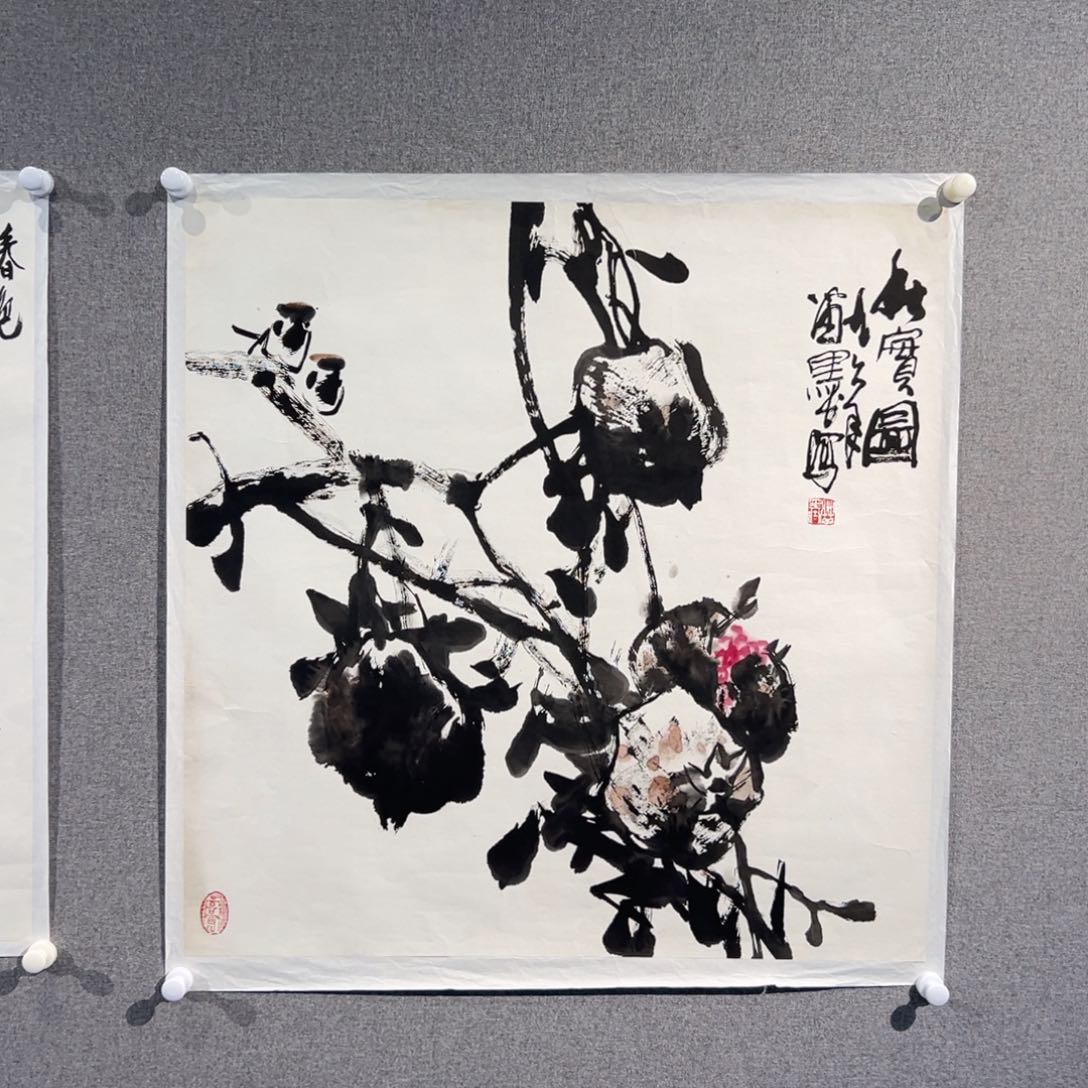 国画红袍画院手绘作品