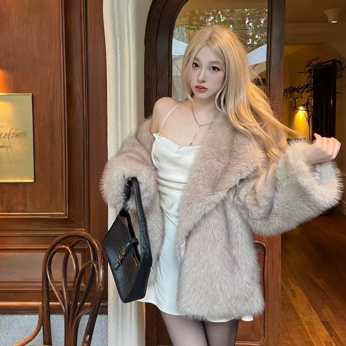 秋冬毛毛外套厚款