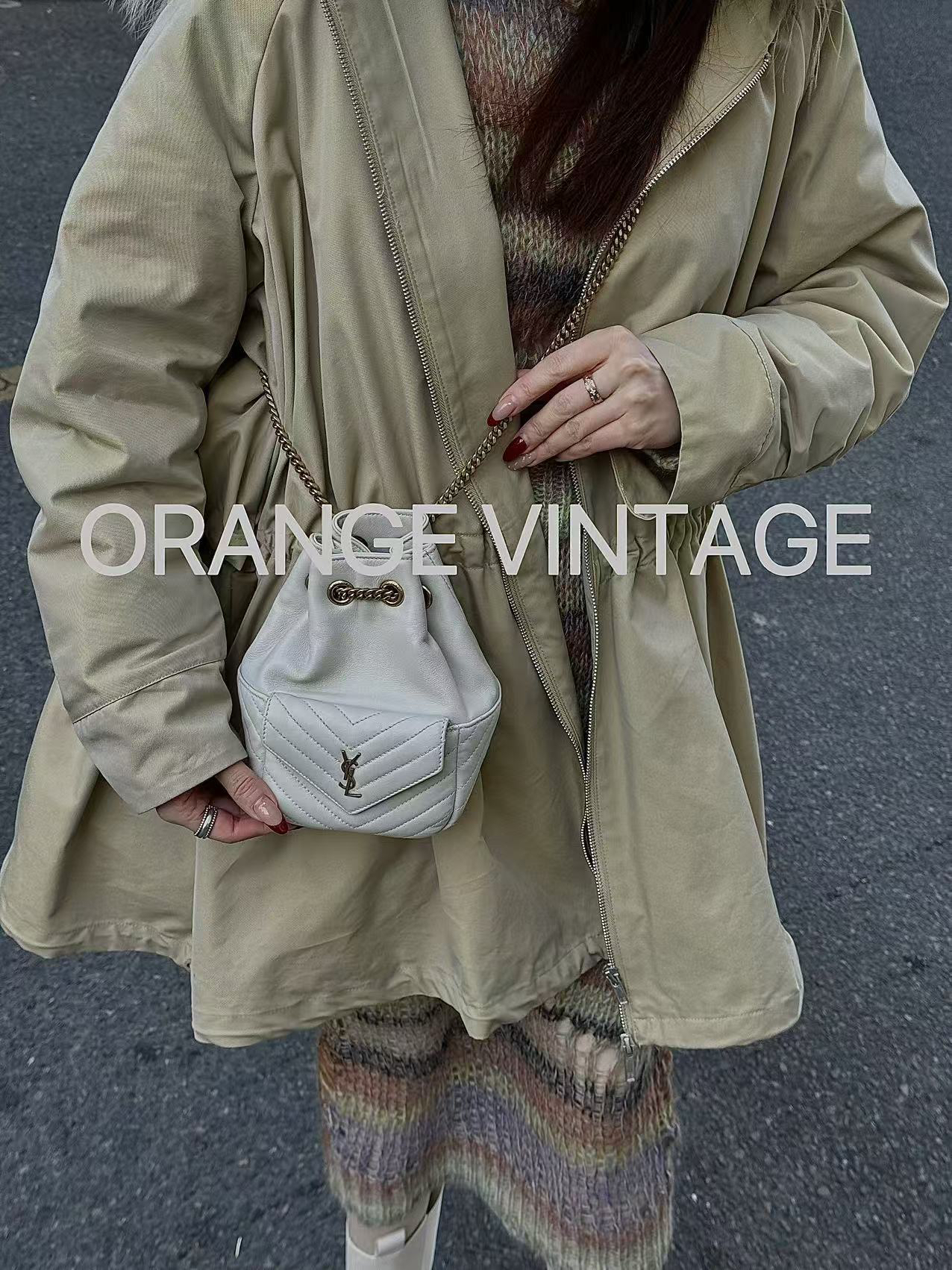 95新 YSL/圣罗兰 ysl joe 白金水桶挎包