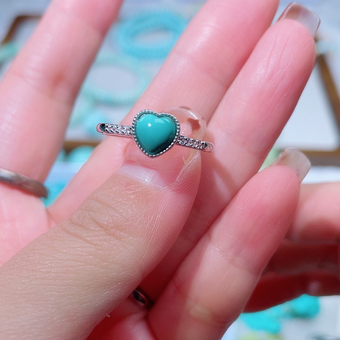 百***顺绿松石银S925镶嵌珠宝奇石