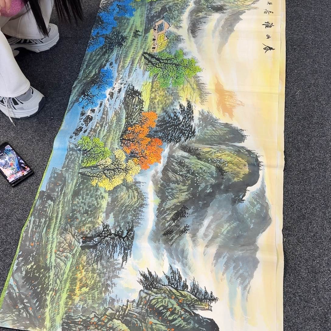 纯手绘国画作品好看小六尺