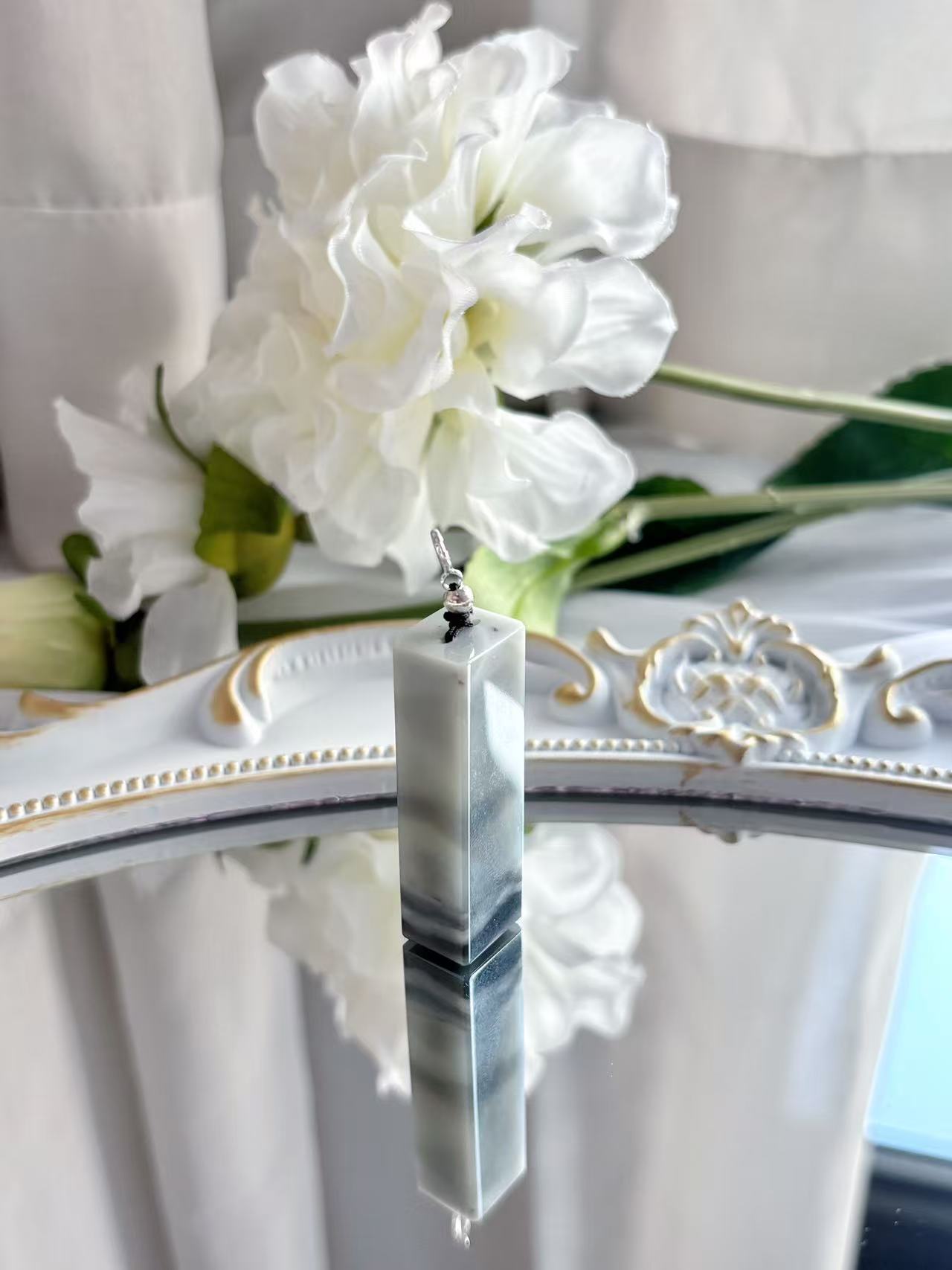 【050】纯天然和田玉青花印章吊坠