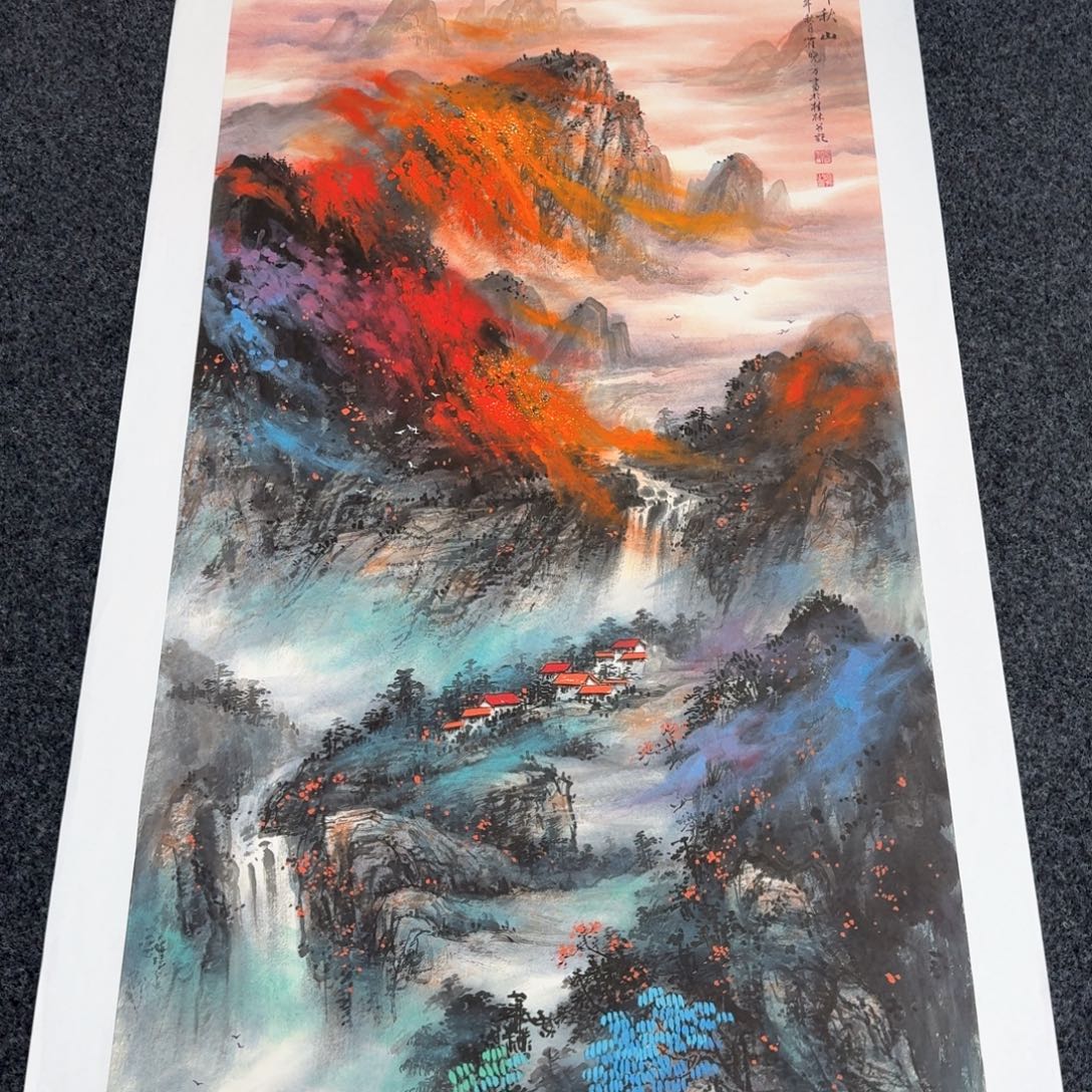 国画纯手绘山水花鸟作品