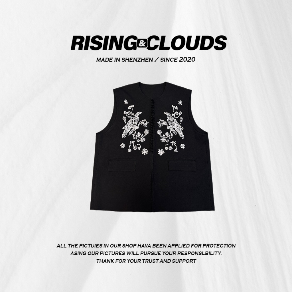 RISING&CLOUDS莎莎【幕春】舒适百搭羊毛2025早春国风马甲010063