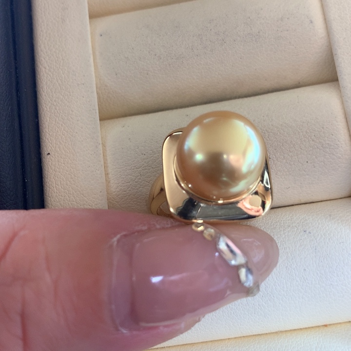 银S925镶嵌戒指海水珍珠