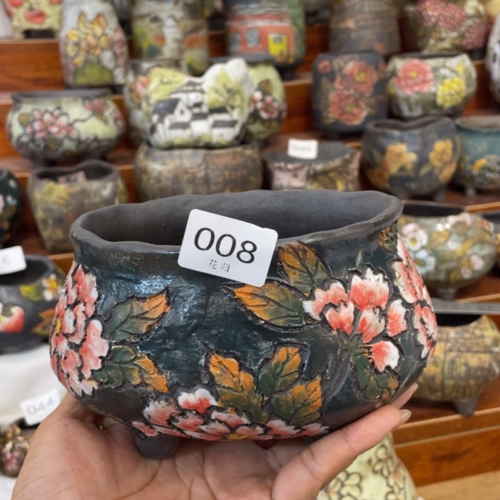 复古火烧多肉盆（钮钴禄）