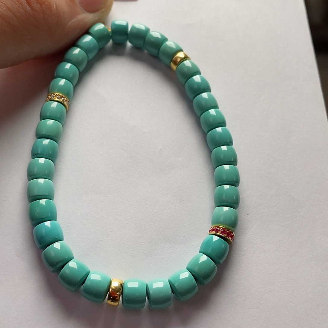 绿松石珠宝奇石18K金镶嵌