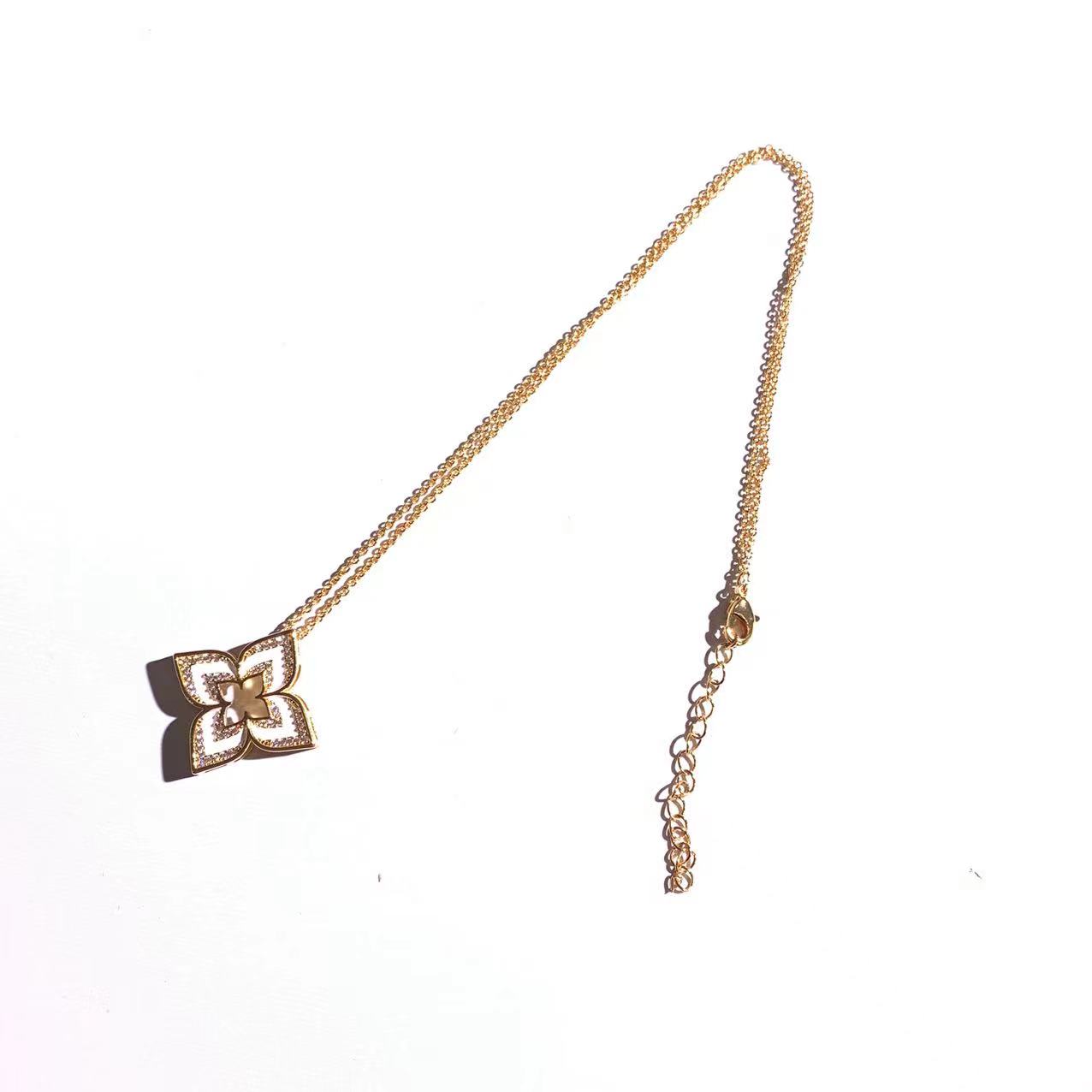 铜合金项链 白色尖花项链T0048