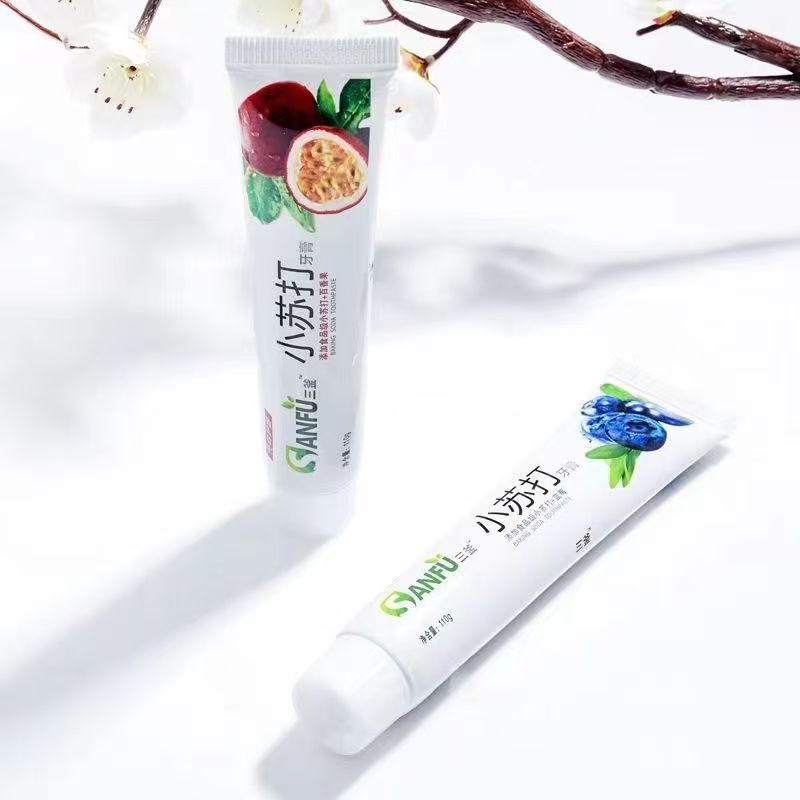 小苏打水果牙膏亮白牙齿去黄去渍清新口气护龈