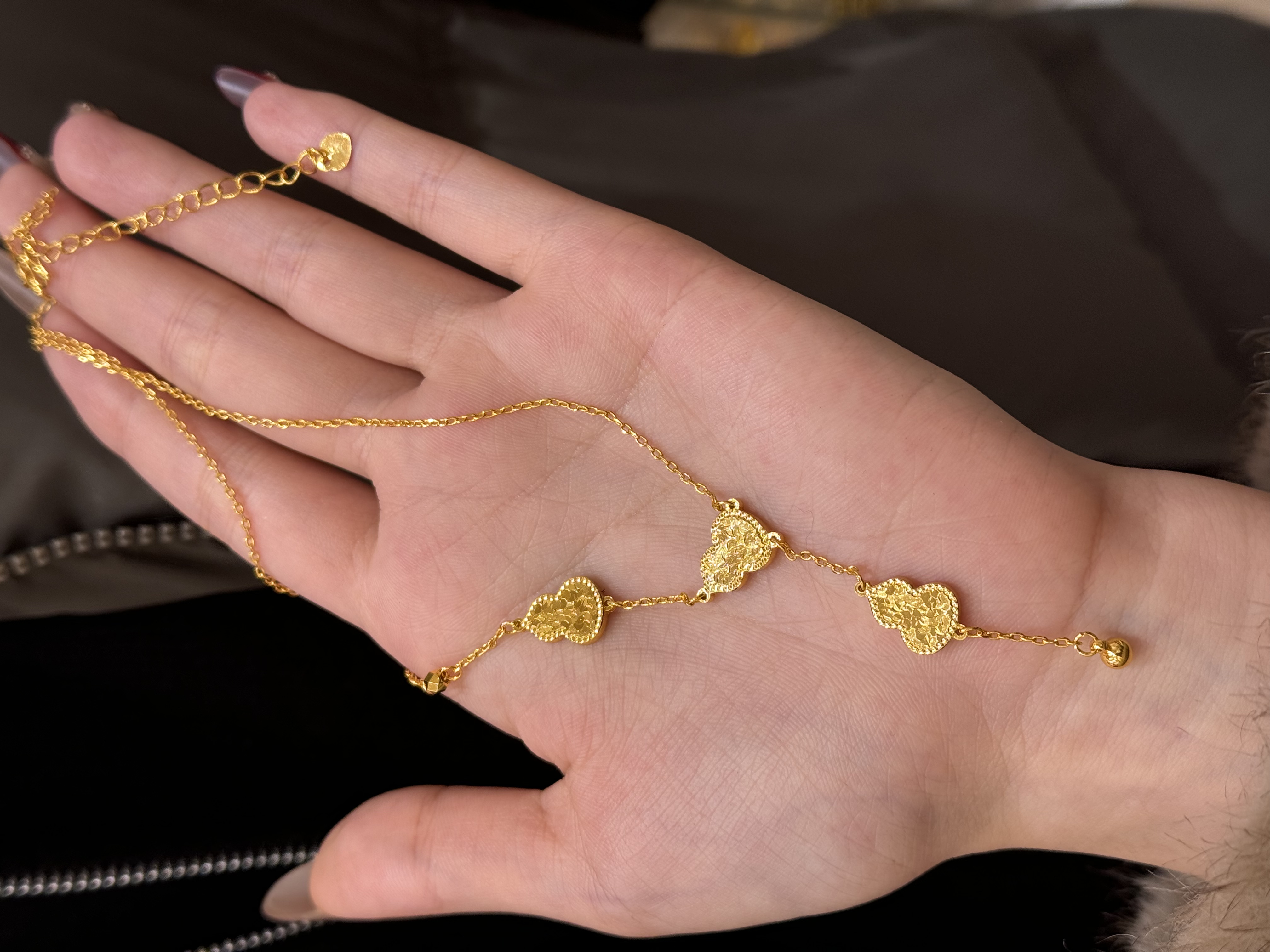 铜合金项链 葫芦碎冰冰项链 轻奢ins风 爆闪 古法时尚百搭