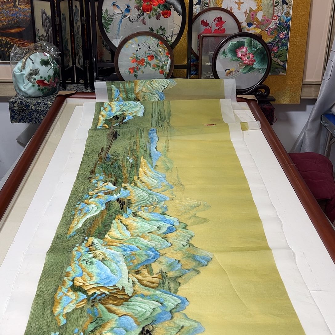 灯***朵刺绣纯手工刺绣画