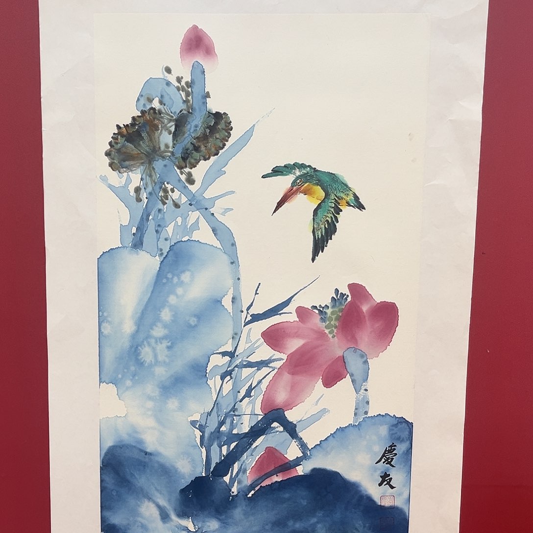 国画手绘的小卡也太好看